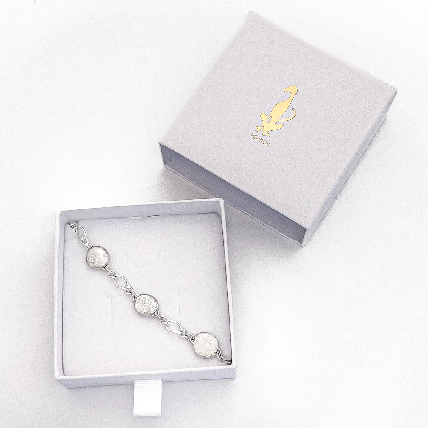 Dual-link Charm Bracelet ~ Impressions Fingerprint Memorial